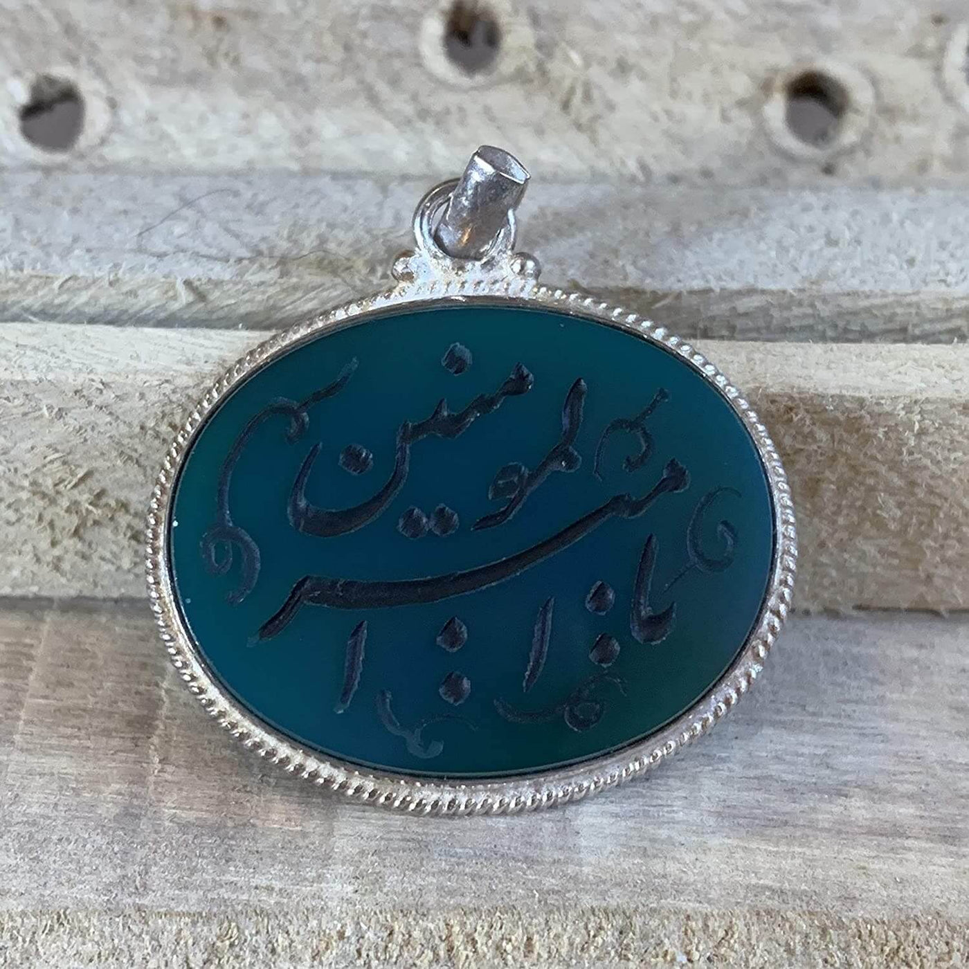 Green Akik Pendant for men and women | S925K | Green Yemeni Aqeeq Stone Pendant | Green Aqeeq Yemeni | AlAliGems | Akik Stone Yemeni Aqeeq Stone - Al Ali Gems