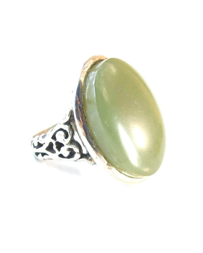 Green Aqeeq Ring Men | Yeshem Stone | Jade Ring | AlAliGems| Yemeni Aqeeq Ring Size 10 - Al Ali Gems