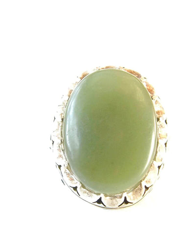 Green Aqeeq Ring Men | Yeshem Stone | Jade Ring | AlAliGems| Yemeni Aqeeq Ring Size 11.5 - Al Ali Gems