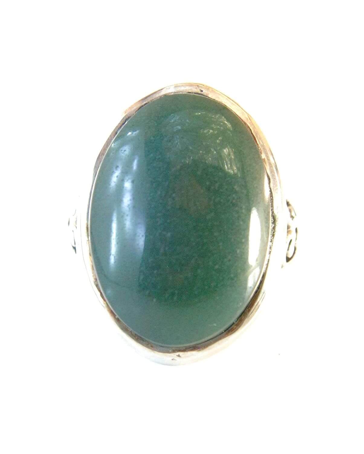 Green Aqeeq Ring Men | Yeshem Stone | Jade Ring | AlAliGems| Yemeni Aqeeq Ring Size 9 - Al Ali Gems