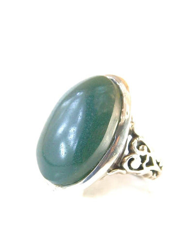 Green Aqeeq Ring Men | Yeshem Stone | Jade Ring | AlAliGems| Yemeni Aqeeq Ring Size 9 - Al Ali Gems