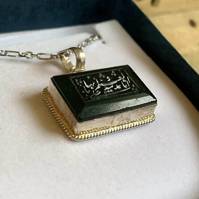 Green Yasham Stone | Green yeshem stone Pendant | AlAliGems | Green Yemeni Yesham Stone | Yemeni Aqeeq Yasham - Al Ali Gems