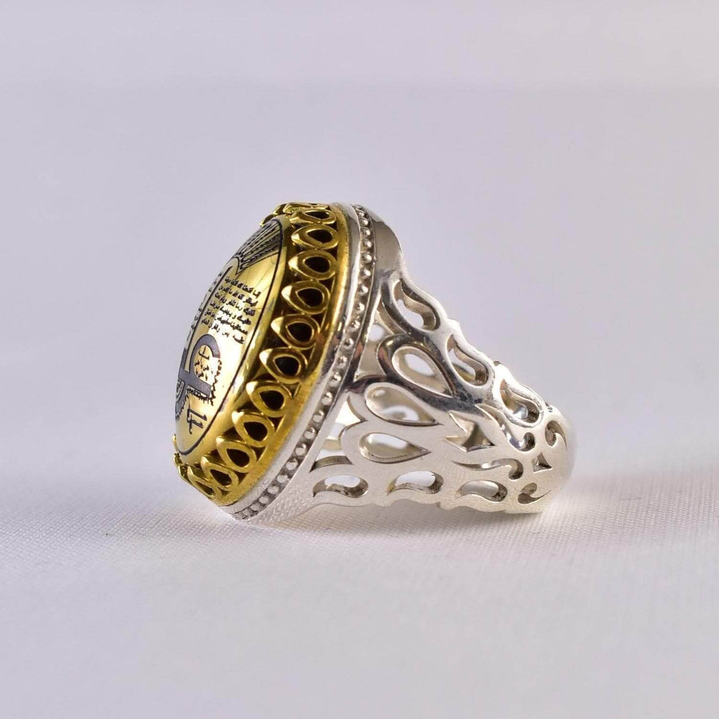 Hadeed Chini Hadeed Sini Ring For men | Hematite Ring Jewelry | 925 Silver US Size 10 - Al Ali Gems