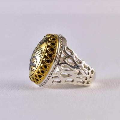 Hadeed Chini Hadeed Sini Ring For men | Hematite Ring Jewelry | 925 Silver US Size 10 - Al Ali Gems