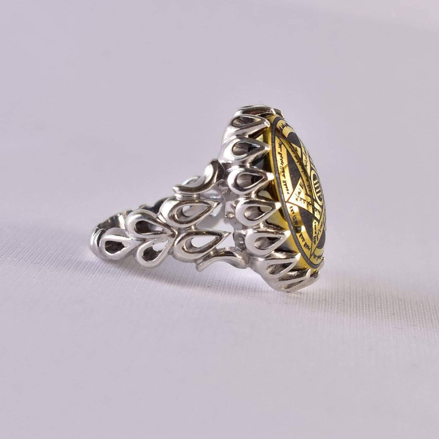 Hadeed Chini Hadeed Sini Ring For men | Hematite Ring Jewelry | 925 Silver US Size 10 - Al Ali Gems