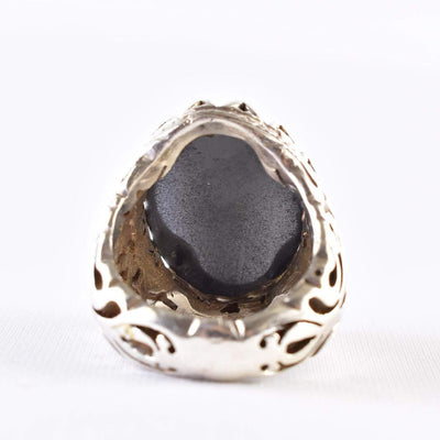Hadeed Chini Hadeed Sini Ring For men | Hematite Ring Jewelry | 925 Silver US Size 10 - Al Ali Gems