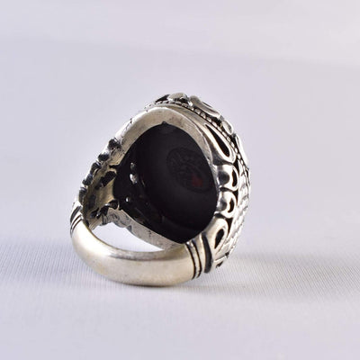 Hadeed Chini Hadeed Sini Ring For men | Hematite Ring Jewelry | 925 Silver US Size 10 - Al Ali Gems