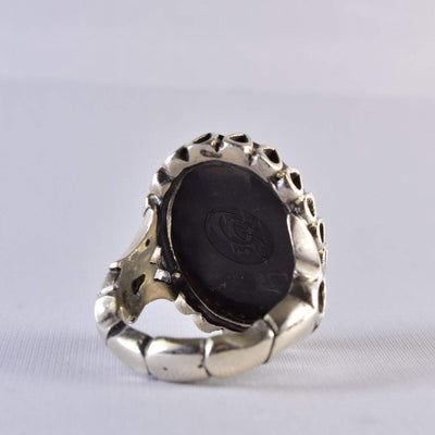 Hadeed Chini Hadeed Sini Ring For men | Hematite Ring Jewelry | 925 Silver US Size 10 - Al Ali Gems