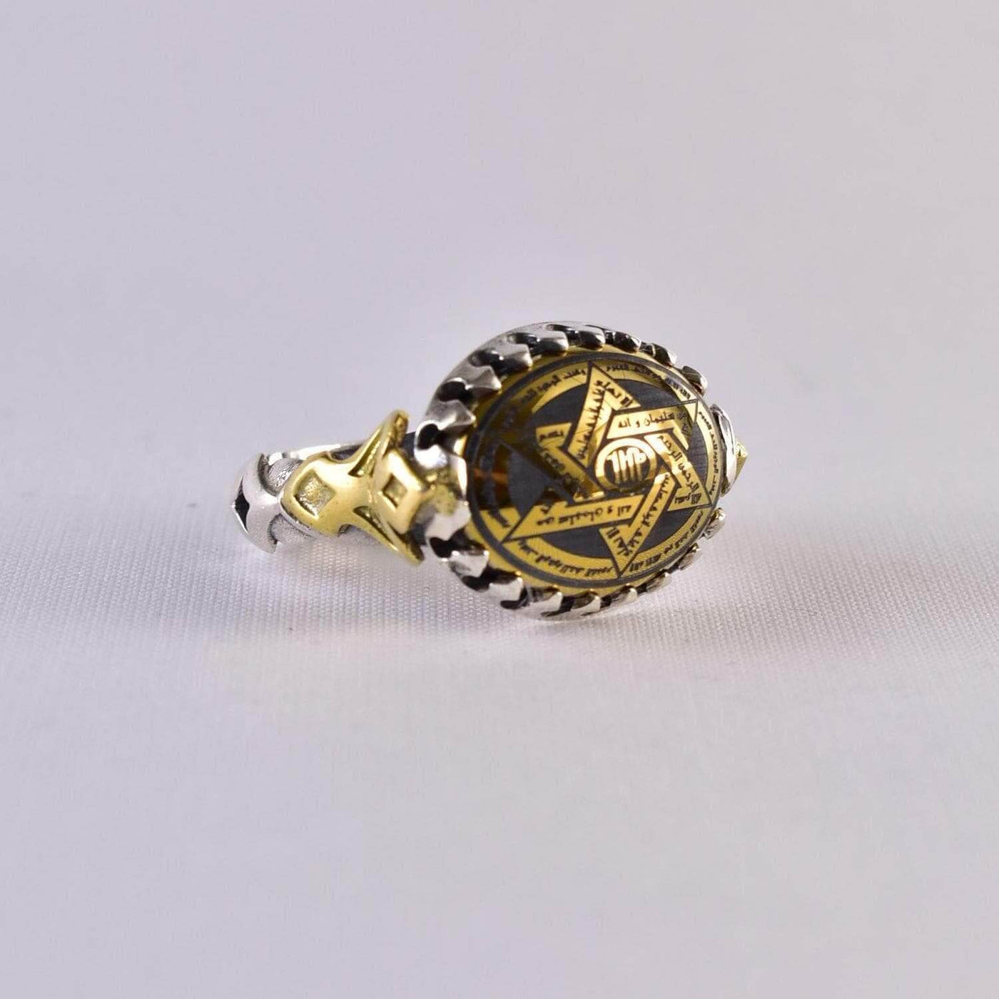 Hadeed Chini Hadeed Sini Ring For men | Hematite Ring Jewelry | 925 Silver US Size 10.5 - Al Ali Gems