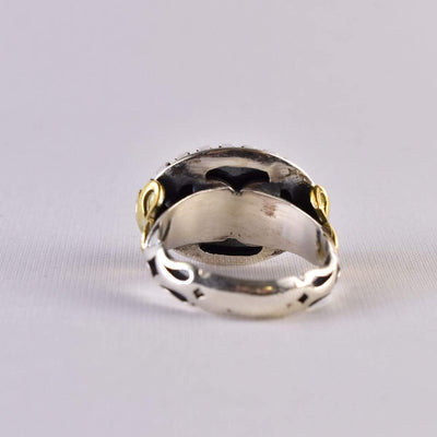 Hadeed Chini Hadeed Sini Ring For men | Hematite Ring Jewelry | 925 Silver US Size 10.5 - Al Ali Gems