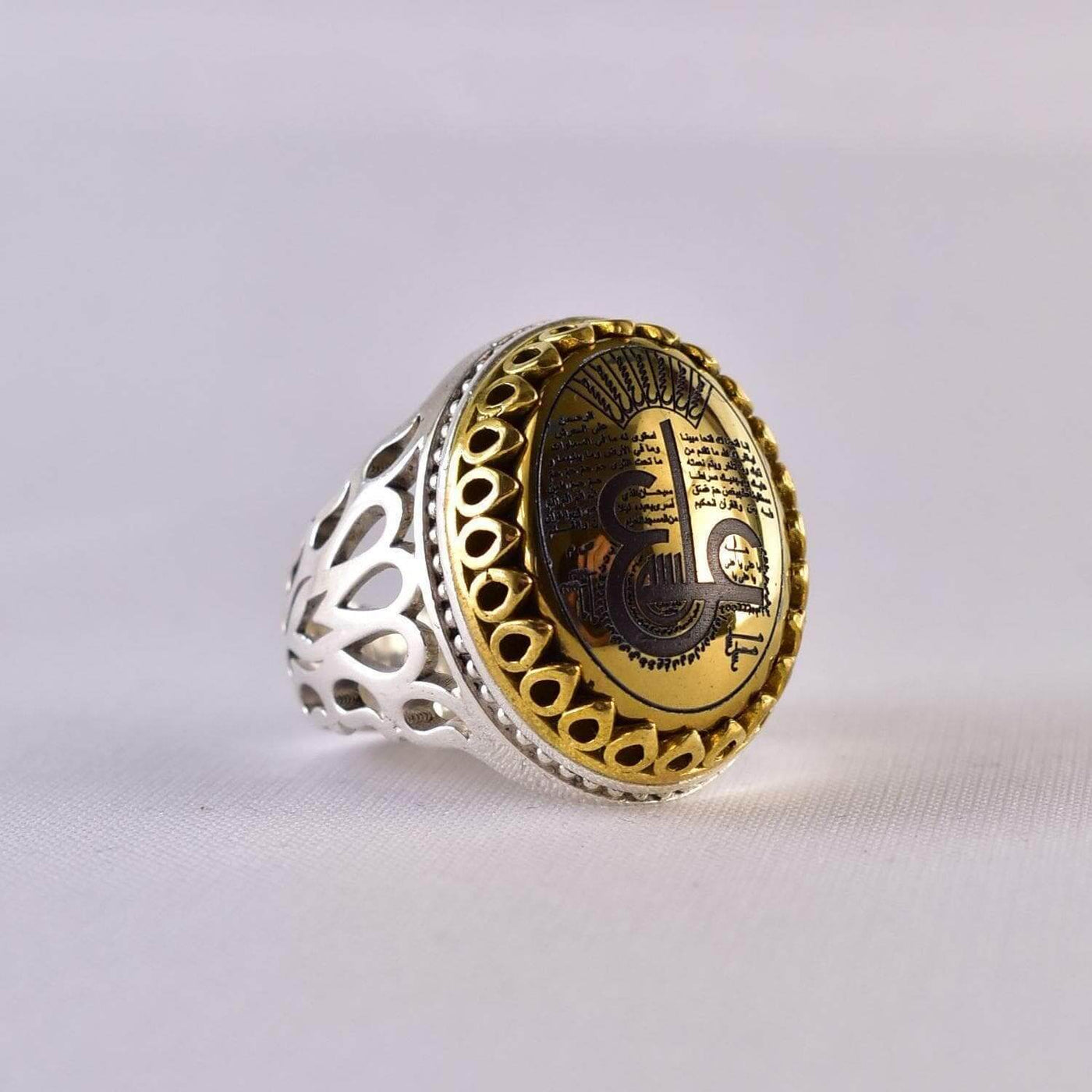Hadeed Chini Hadeed Sini Ring For men | Hematite Ring Jewelry | 925 Silver US Size 10 - Al Ali Gems