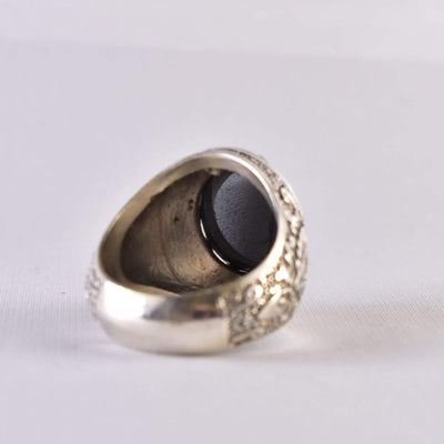Hadeed Chini Hadeed Sini Ring For men | Hematite Ring Jewelry | 925 Silver US Size 11 - Al Ali Gems