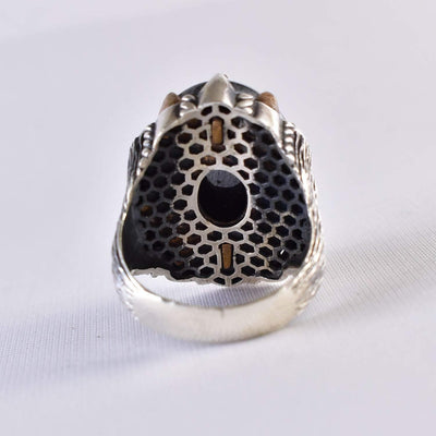 Hadeed Chini Hadeed Sini Ring For men | Hematite Ring Jewelry | 925 Silver US Size 11.25 - Al Ali Gems