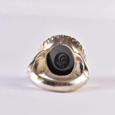 Hadeed Chini Hadeed Sini Ring For men | Hematite Ring Jewelry | 925 Silver US Size 12 - Al Ali Gems
