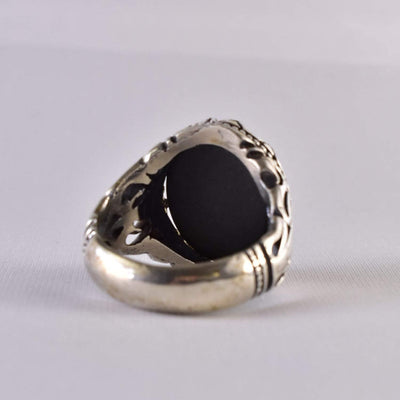 Hadeed Chini Hadeed Sini Ring For men | Hematite Ring Jewelry | 925 Silver US Size 12 - Al Ali Gems