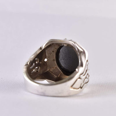 Hadeed Chini Hadeed Sini Ring For men | Hematite Ring Jewelry | 925 Silver US Size 12 - Al Ali Gems