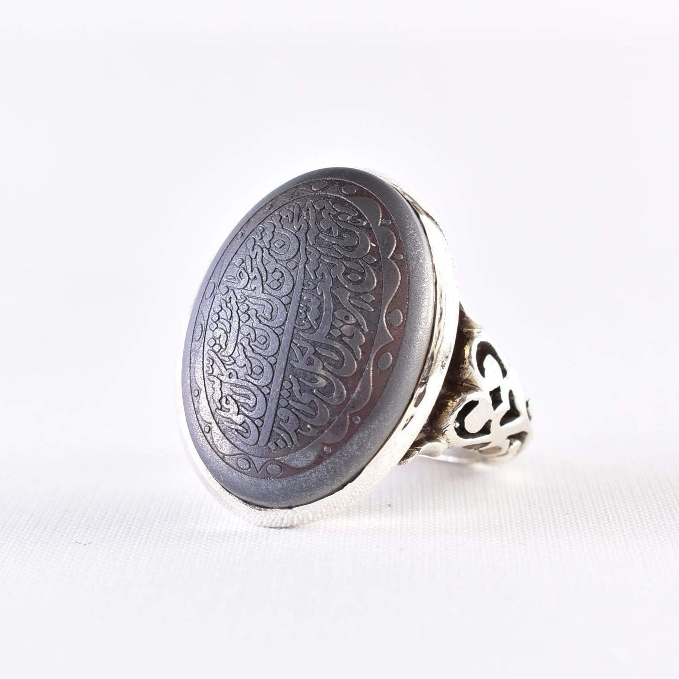 Hadeed Chini Hadeed Sini Ring For men | Hematite Ring Jewelry | 925 Silver US Size 9.5 - Al Ali Gems