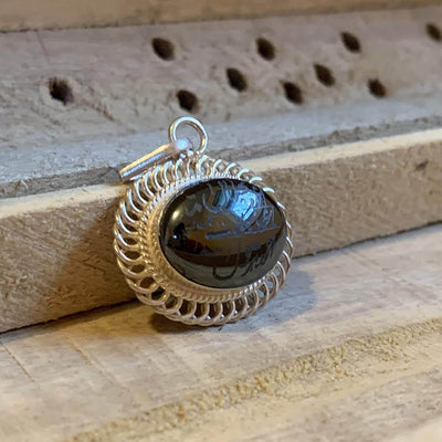 Hadeed e chini Pendant hadeed stone Sang e Hadeed | AlAliGems | Hematite Islamic Pendant for - Al Ali Gems