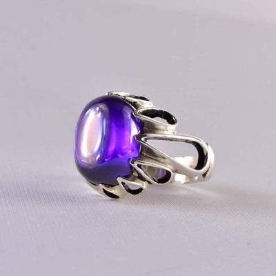 Handmade Amethest Rings | AlAliGems | Purple Vintage Ring Purple Stone | US Size 10 - Al Ali Gems