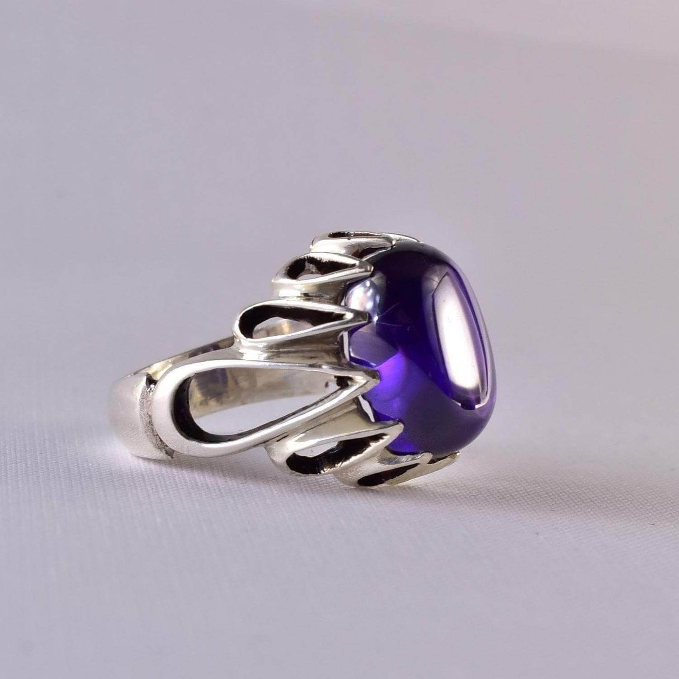 Handmade Amethest Rings | AlAliGems | Purple Vintage Ring Purple Stone | US Size 10 - Al Ali Gems