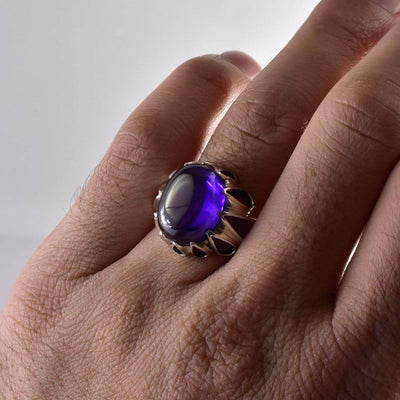 Handmade Amethest Rings | AlAliGems | Purple Vintage Ring Purple Stone | US Size 10 - Al Ali Gems