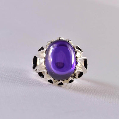 Handmade Amethest Rings | AlAliGems | Purple Vintage Ring Purple Stone | US Size 10 - Al Ali Gems