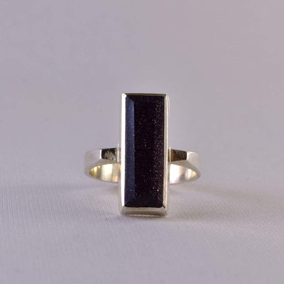 Handmade Goldstone Gemstones Goldstone Ring Sterling Silver For Women | Hirz Jawad Ring US Size 8.5 - Al Ali Gems
