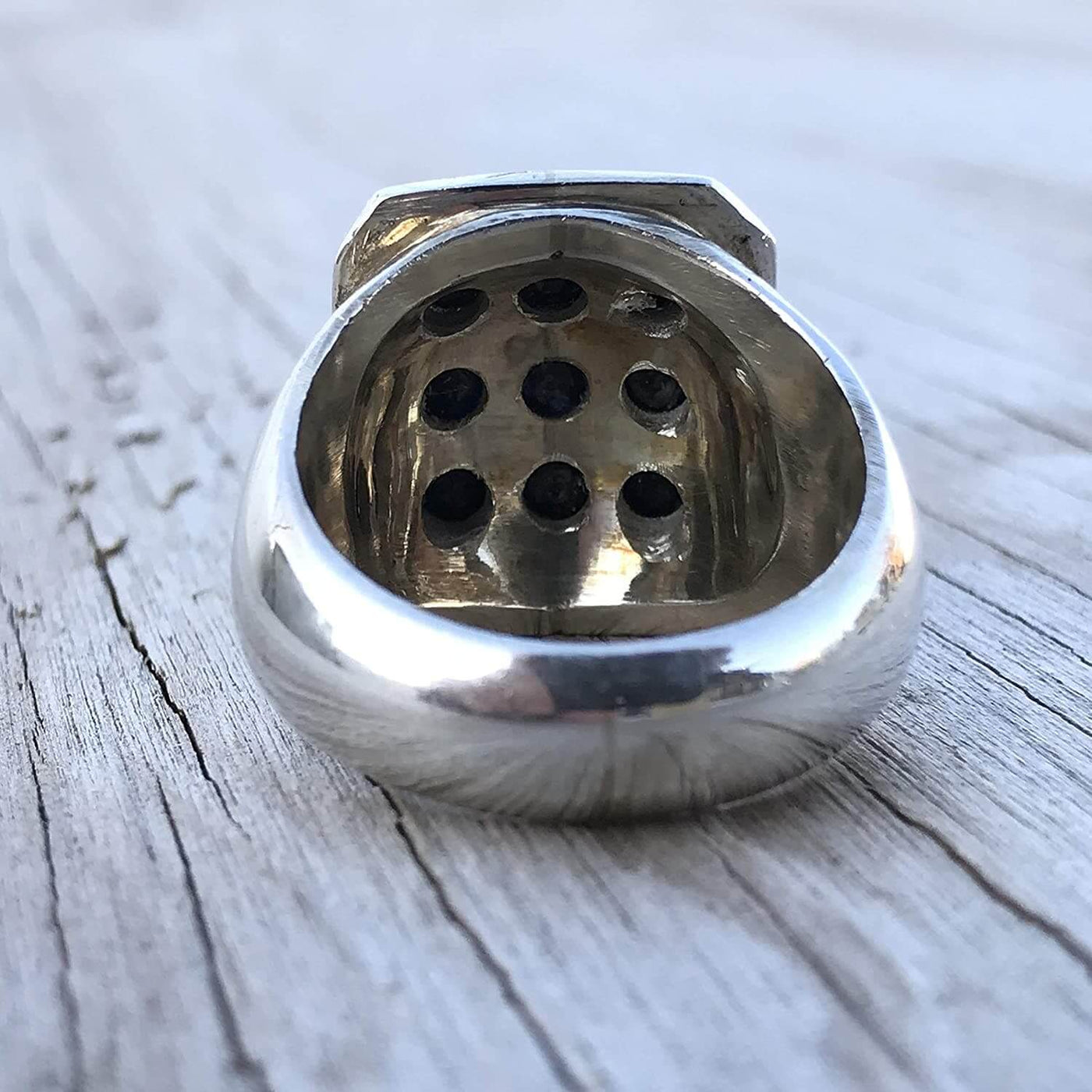 Handmade Persian Ring | Blue Sapphire | S925 | US Size 11.5 - Al Ali Gems