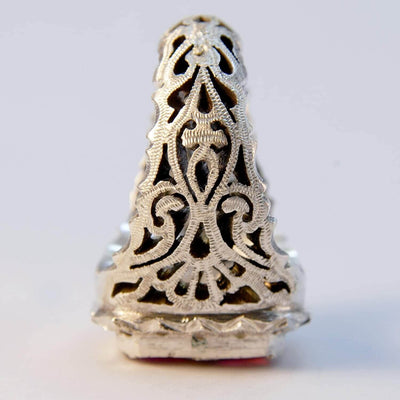 Handmade Persian Ring | Mens Ruby Rings | ruby rings for men with 16 diamonds | Ruby mens ring silver rings for men US SIZE 11 - Al Ali Gems