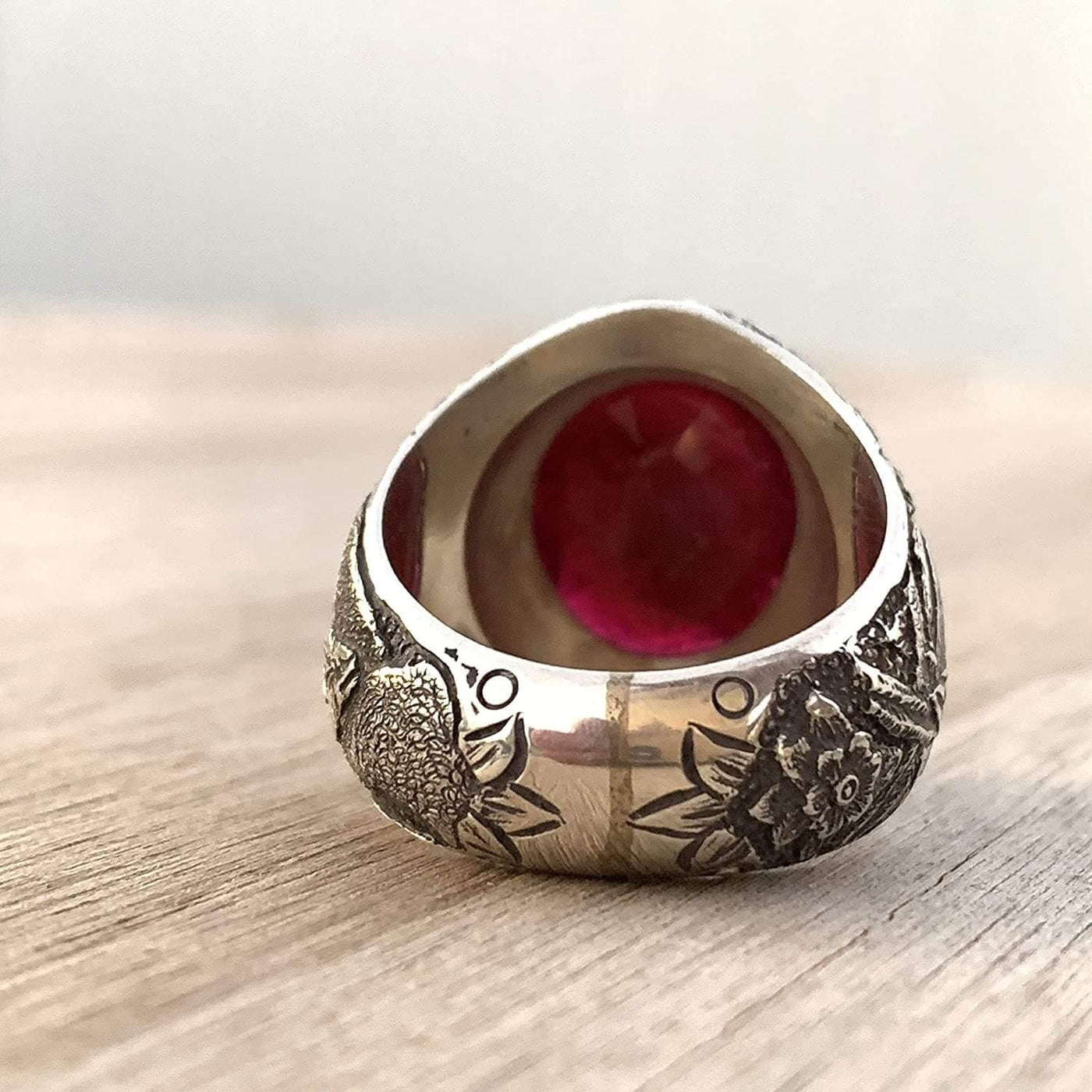 Handmade Ruby Rings | AlAliGems | Ruby Vintage Ring Red Real Ruby Stone | Hand Crafted Size 11 - Al Ali Gems