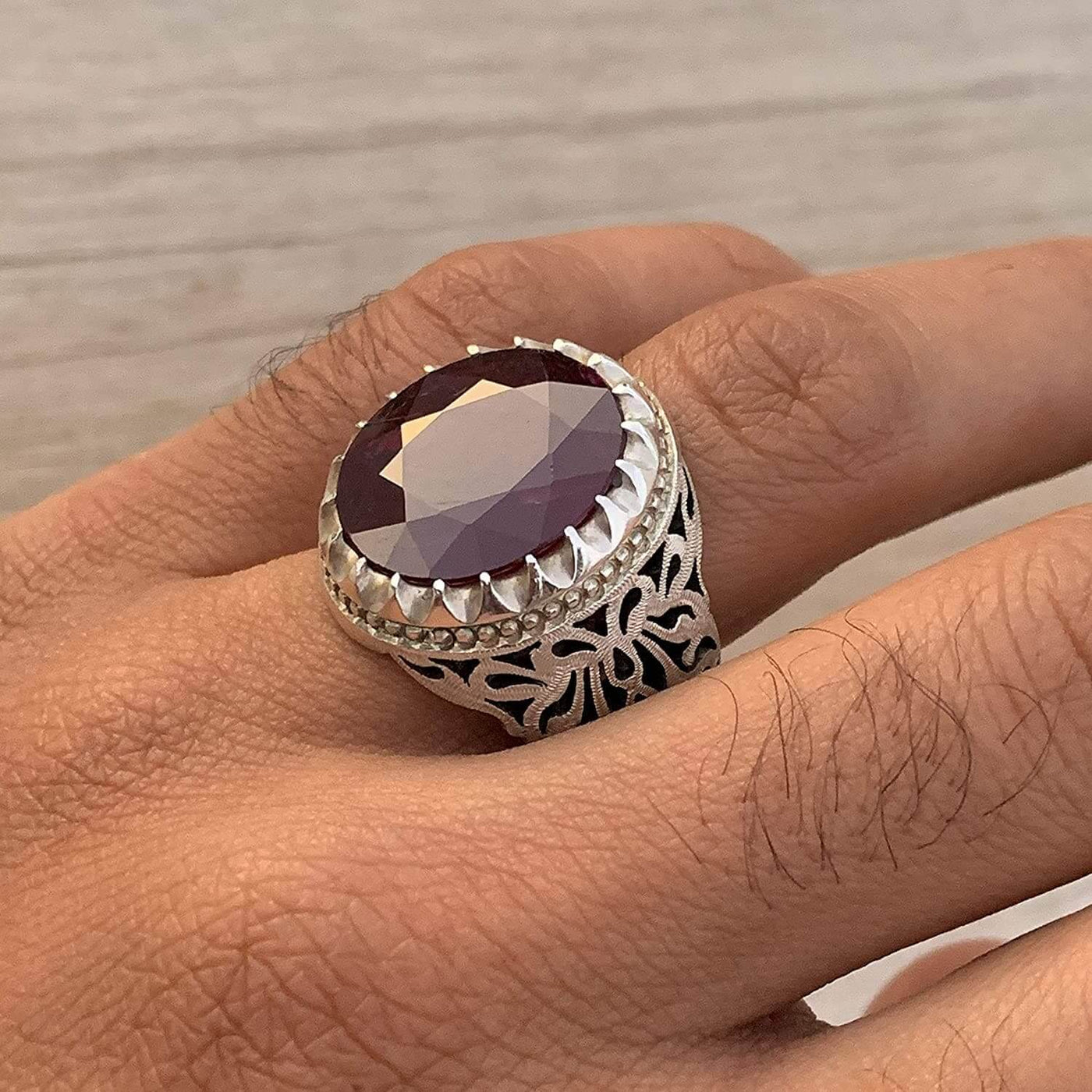 Handmade Ruby Rings | AlAliGems | Ruby Vintage Ring Red Real Ruby Stone | Hand Crafted Size 11 - Al Ali Gems