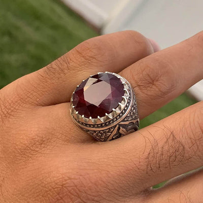 Handmade Ruby Rings | AlAliGems | Ruby Vintage Ring Red Real Ruby Stone | Hand Crafted Size 11 - Al Ali Gems