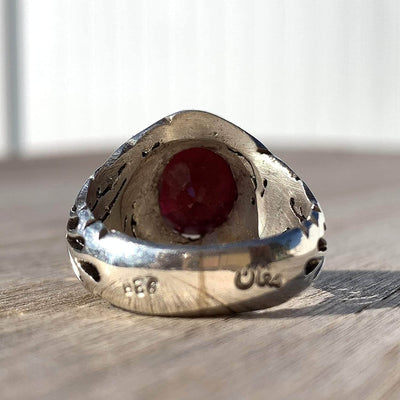 Handmade Ruby Rings | AlAliGems | Ruby Vintage Ring Red Real Ruby Stone | Hand Crafted Size 9.5 - Al Ali Gems
