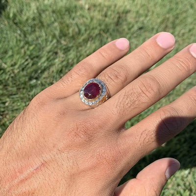 Handmade Ruby Rings | AlAliGems | Ruby Vintage Ring Red Real Ruby Stone | Hand Crafted Size 9.75 - Al Ali Gems