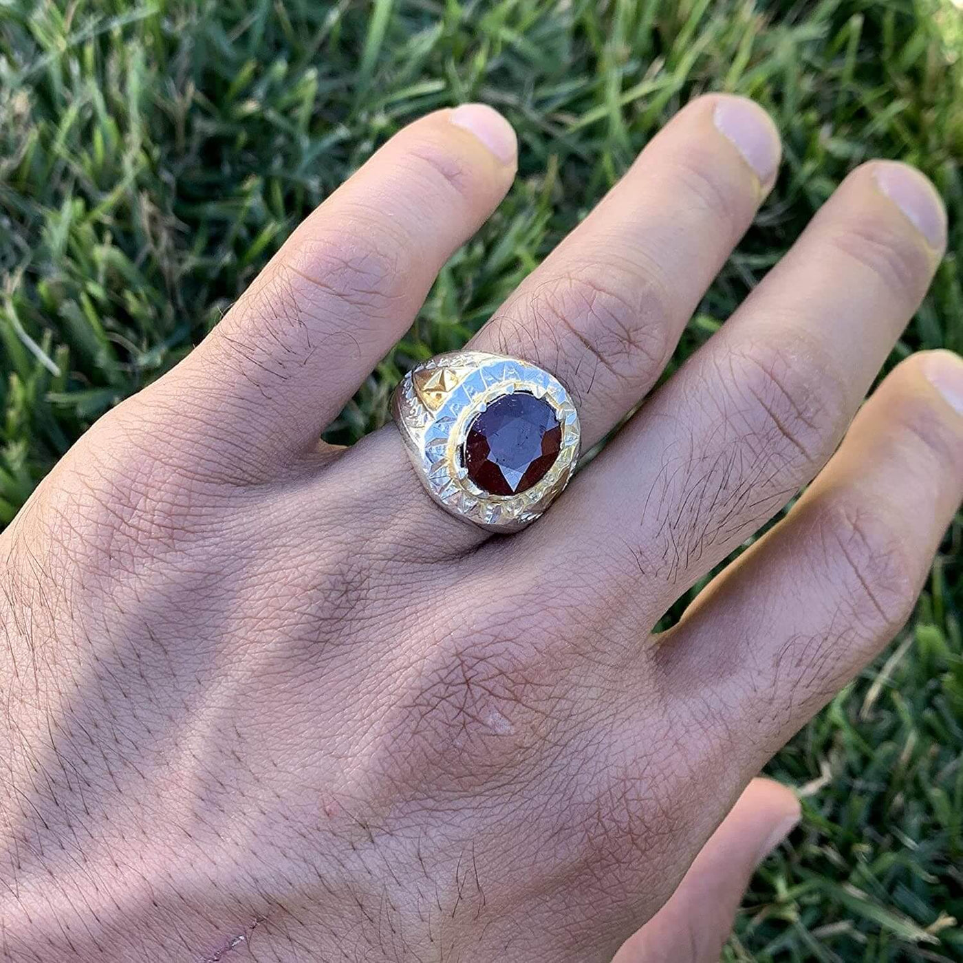 Handmade Ruby Rings | AlAliGems | Ruby Vintage Ring Red Real Ruby Stone | Hand Crafted Size 9.75 - Al Ali Gems