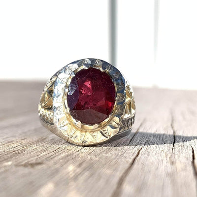 Handmade Ruby Rings | AlAliGems | Ruby Vintage Ring Red Real Ruby Stone | Hand Crafted Size 9.75 - Al Ali Gems