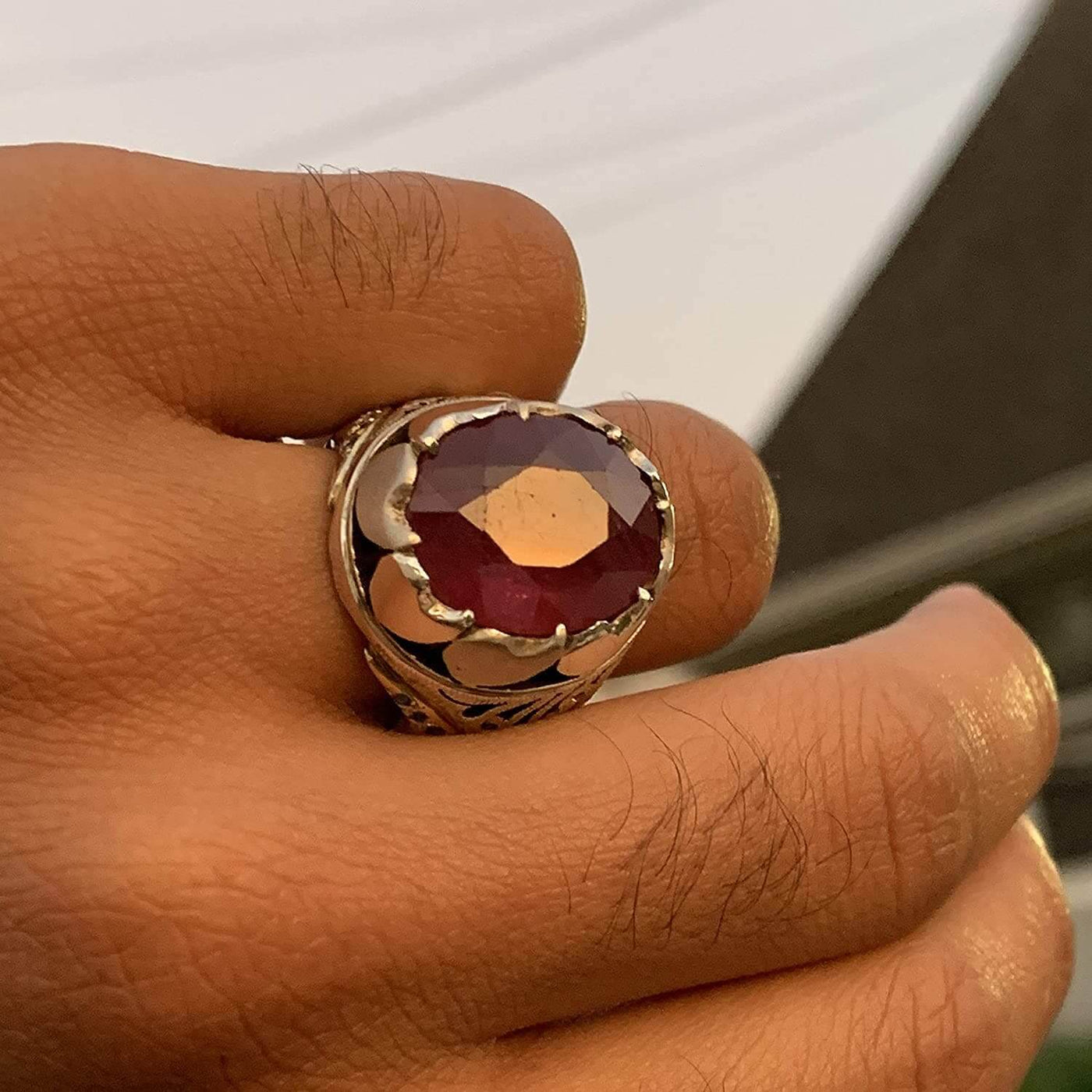 Handmade Ruby Rings | AlAliGems | Ruby Vintage Ring Red Real Ruby Stone | Ruby and Sapphire Ring Size 10 - Al Ali Gems