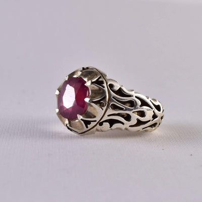 Handmade Ruby Rings | AlAliGems | Ruby Vintage Ring Red Real Ruby Stone | US Size 10 - Al Ali Gems