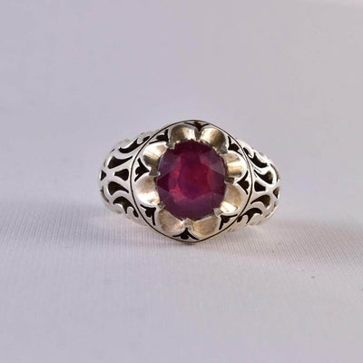 Handmade Ruby Rings | AlAliGems | Ruby Vintage Ring Red Real Ruby Stone | US Size 10 - Al Ali Gems