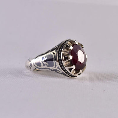 Handmade Ruby Rings | AlAliGems | Ruby Vintage Ring Red Real Ruby Stone | US Size 9 - Al Ali Gems