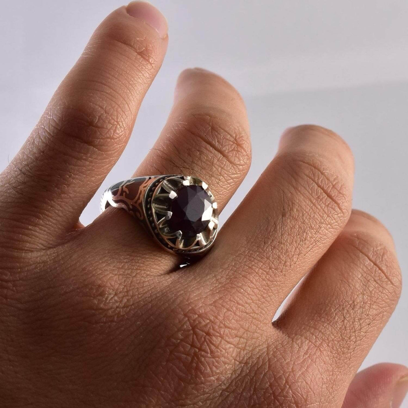 Handmade Ruby Rings | AlAliGems | Ruby Vintage Ring Red Real Ruby Stone | US Size 9 - Al Ali Gems
