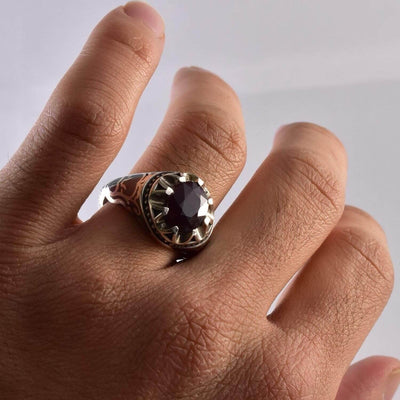 Handmade Ruby Rings | AlAliGems | Ruby Vintage Ring Red Real Ruby Stone | US Size 9 - Al Ali Gems