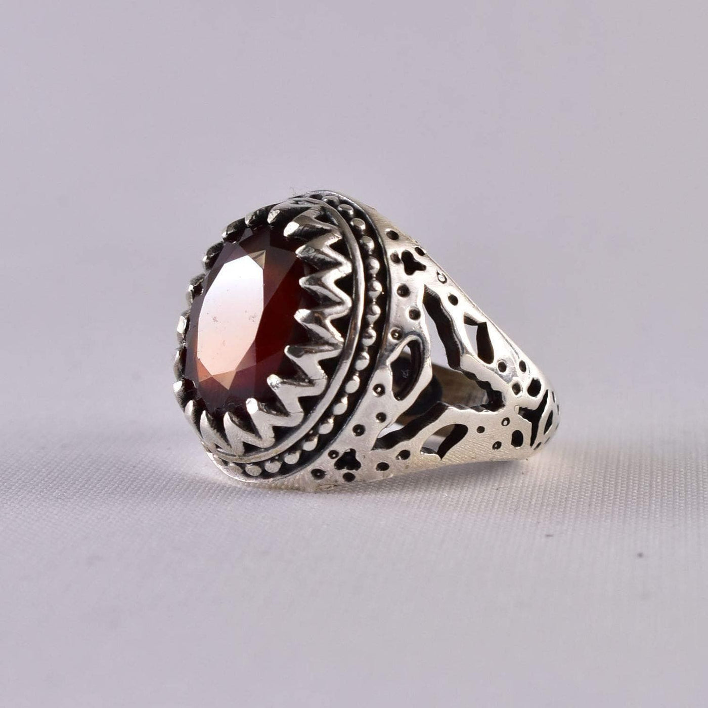 Handmade Ruby Rings | AlAliGems | Ruby Vintage Ring Red Real Ruby Stone | US Size 9.5 - Al Ali Gems