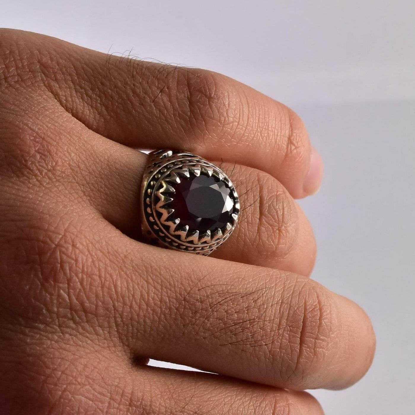 Handmade Ruby Rings | AlAliGems | Ruby Vintage Ring Red Real Ruby Stone | US Size 9.5 - Al Ali Gems