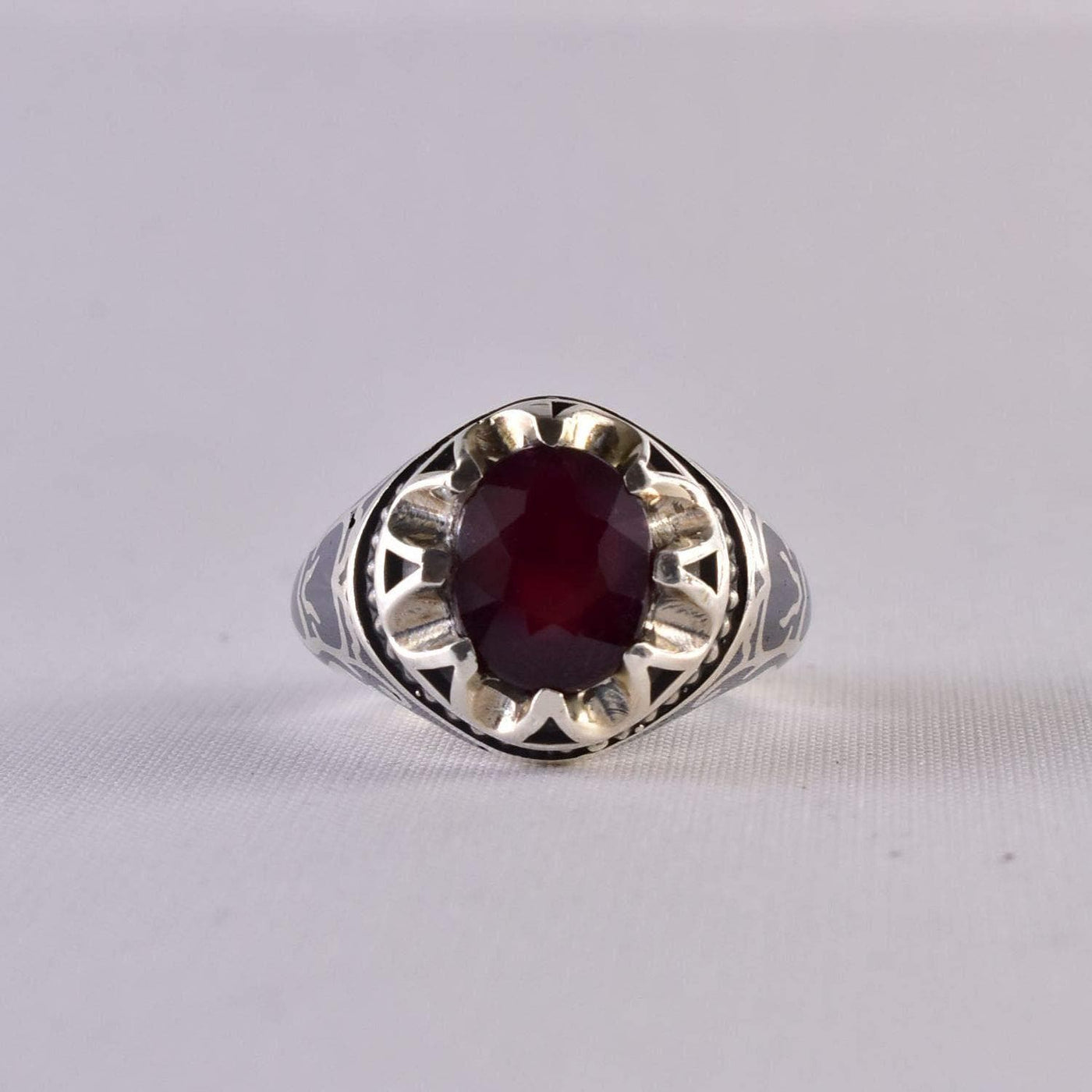Handmade Ruby Rings | AlAliGems | Ruby Vintage Ring Red Real Ruby Stone | US Size 9 - Al Ali Gems