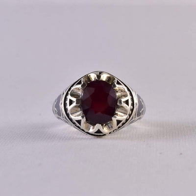 Handmade Ruby Rings | AlAliGems | Ruby Vintage Ring Red Real Ruby Stone | US Size 9 - Al Ali Gems