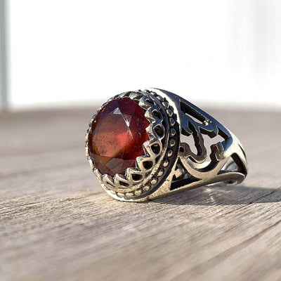 Handmade Ruby Rings | AlAliGems | Ruby Vintage Ring Red Real Ruby Stone | Yaqoot Stone Size 10 - Al Ali Gems