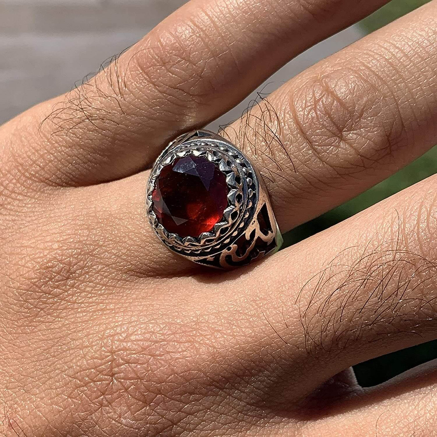 Handmade Ruby Rings | AlAliGems | Ruby Vintage Ring Red Real Ruby Stone | Yaqoot Stone Size 10 - Al Ali Gems