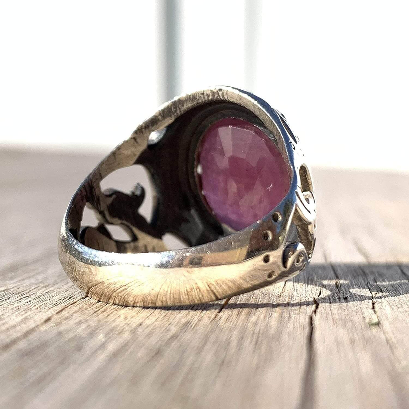 Handmade Ruby Rings | AlAliGems | Ruby Vintage Ring Red Real Ruby Stone | Yaqoot Stone Size 10.5 - Al Ali Gems