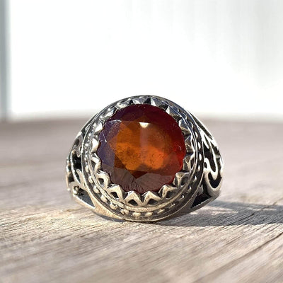 Handmade Ruby Rings | AlAliGems | Ruby Vintage Ring Red Real Ruby Stone | Yaqoot Stone Size 10 - Al Ali Gems